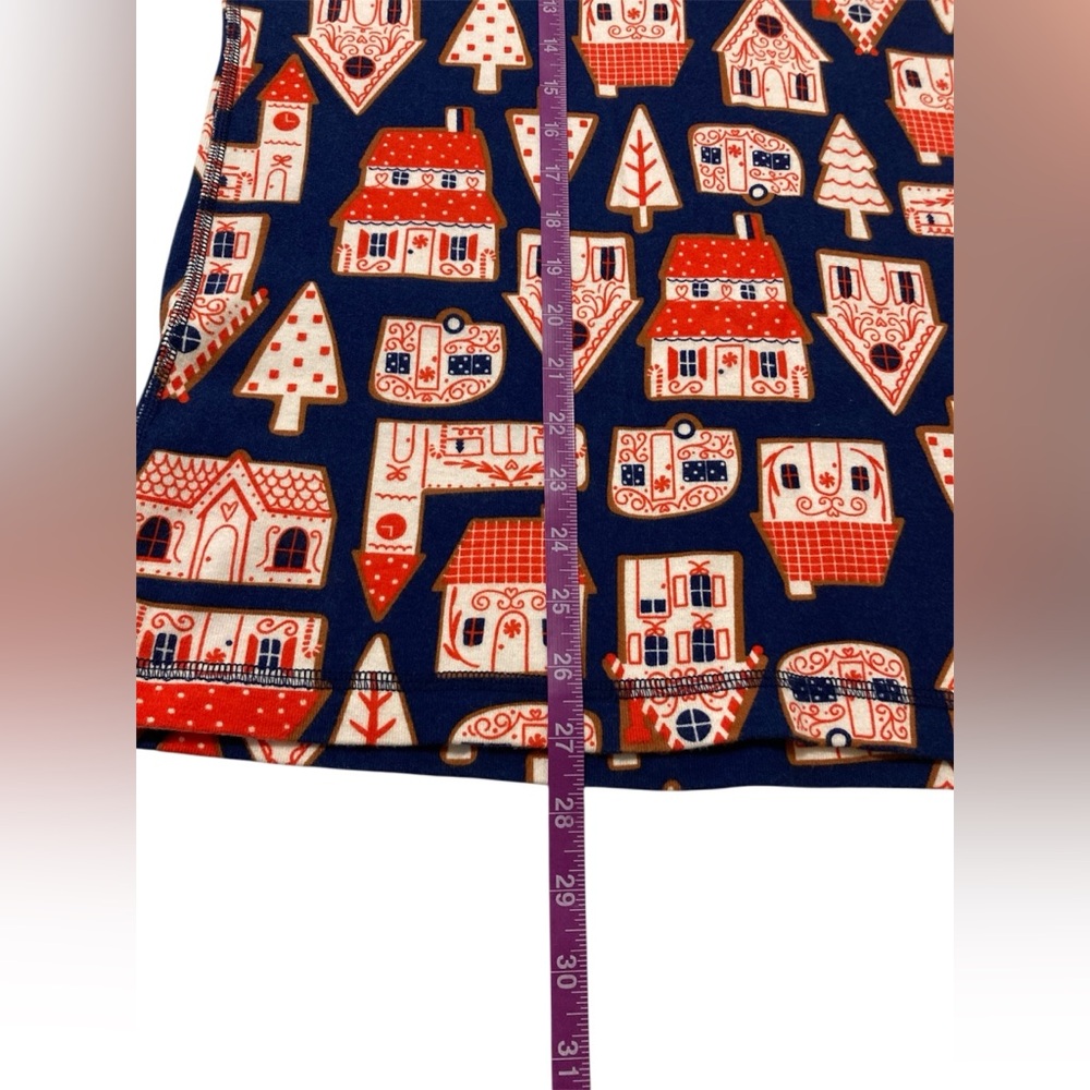 Hanna Andersson Women’s XL Christmas Holiday Cotton Pajama Set Houses Trees - Picture 9 of 12
